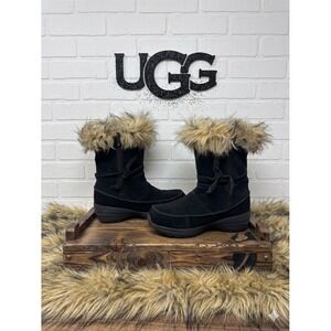 Sorel Northern Lite  🖤Tall Black Suede Faux Fur BOHO Winter Boots size 7